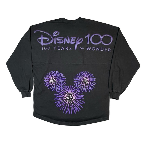 SPIRIT JERSEY Tops - Disney Spirit Jersey Size L 100 Years Of Wonder Black Purple Fireworks Hawaii